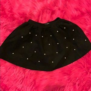 Black skater skirt with pearls